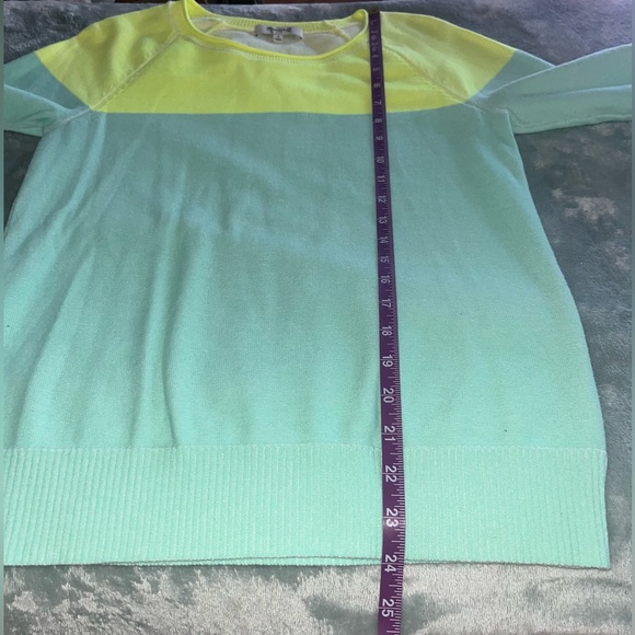 MADEWELL Contrast Sweater Neon Color Block Mint S - Picture 6 of 7
